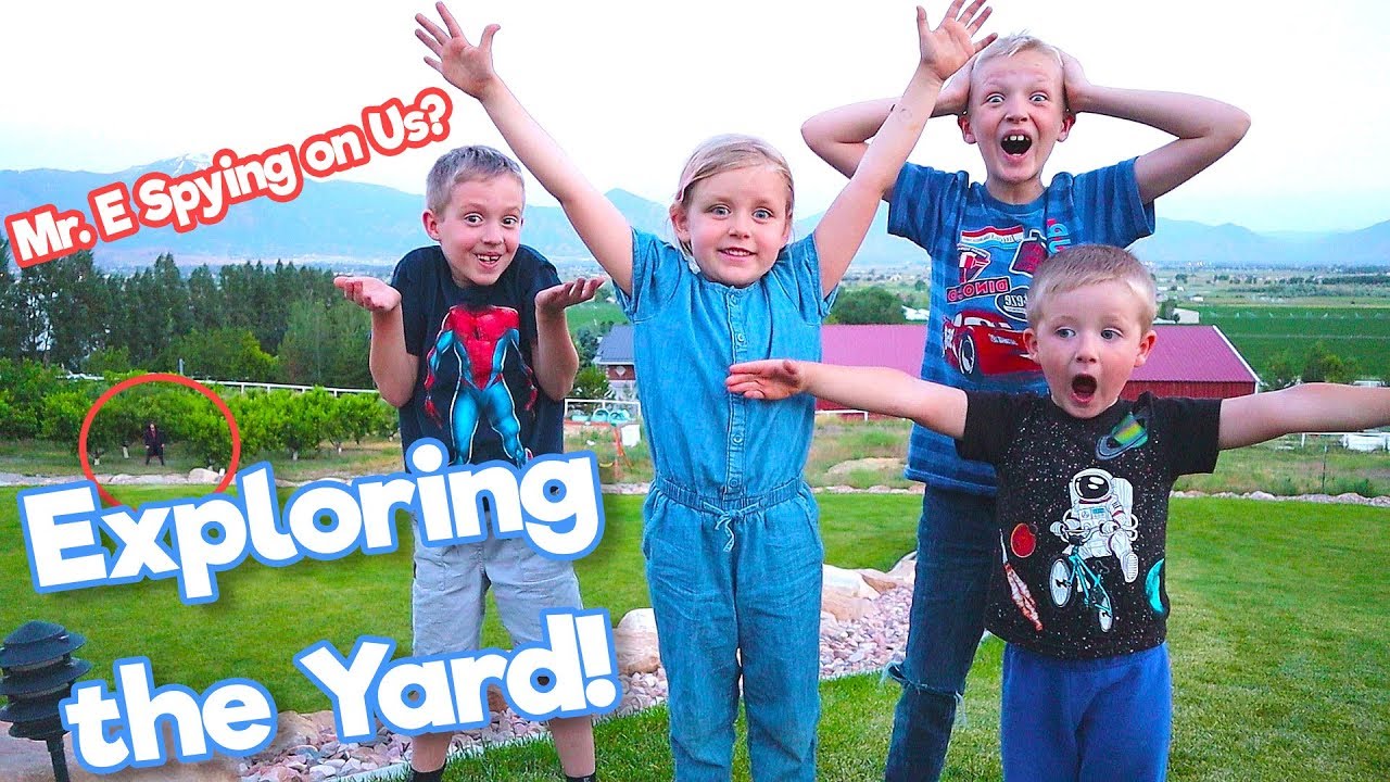 Mr. E is Spying On Us! Mr E Mansion Yard Tour! / The Beach House