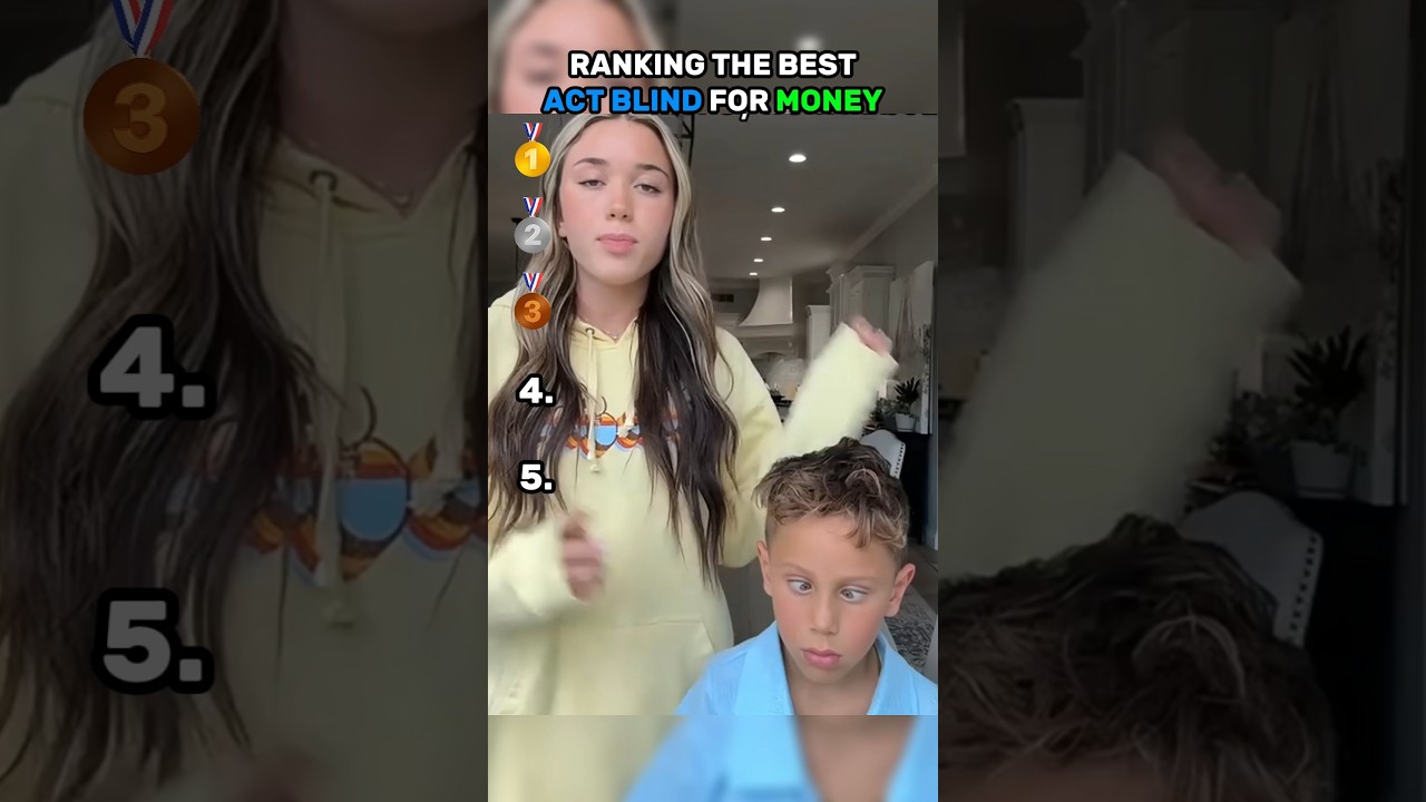 Ranking the best Act blind for money part 1 #acting #mrbeast #moneychallenge #ranking #top5 #funny