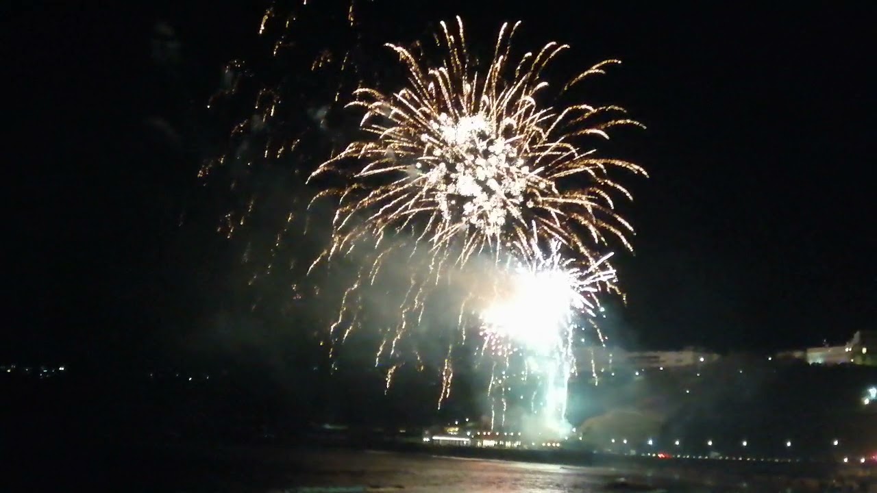 HAPPY NEW YEAR. End of the Scarborough fireworks display for the new year 2022.