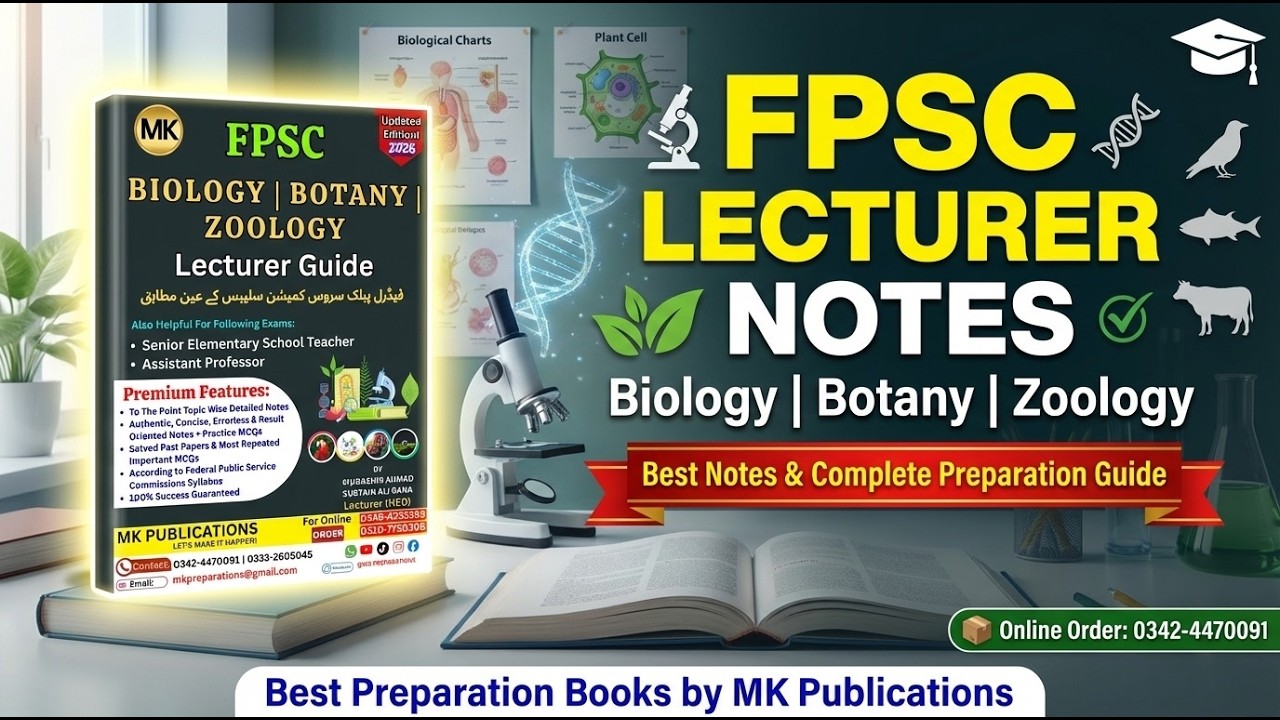 FPSC Biology, Zoology & Botany Preparation | MK Publications Complete Guide 2026 According to FPSC