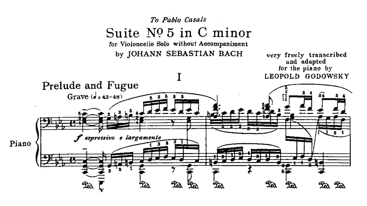 Bach-Godowsky - BWV 1011, Cello Suite No.5, Mvt. I (for Solo Piano)