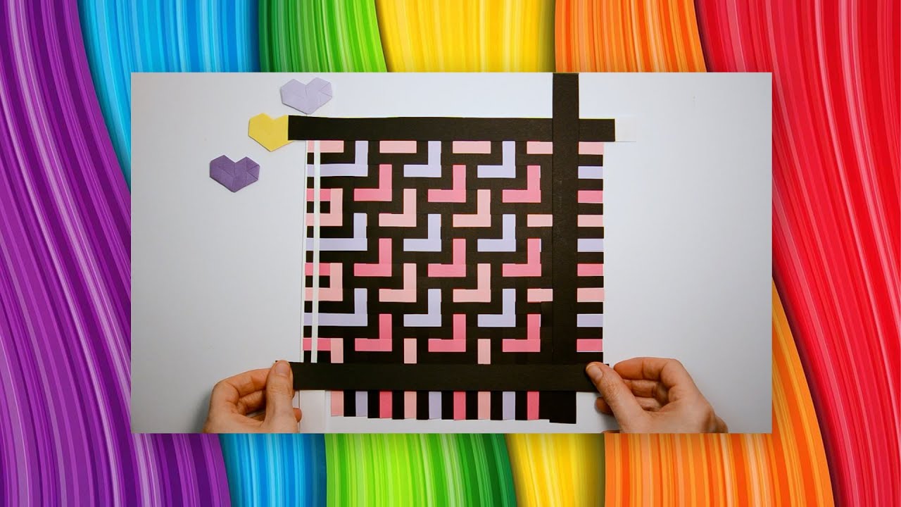 Quadro Intrecciato Fai da Te con Carta Colorata\ DIY Woven Paper Art – Easy and Colorful Wall Decor