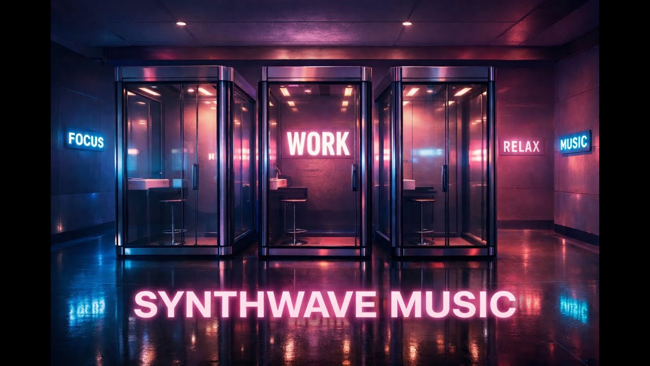 Upbeat Synthwave Focus Music | Neon Work Vibes (No Lyrics)