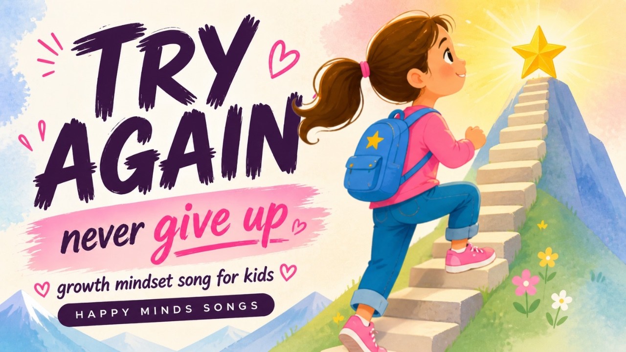 "Try Again" Song | Growth Mindset & Resilience Music | Never Give Up  | Character Building Music