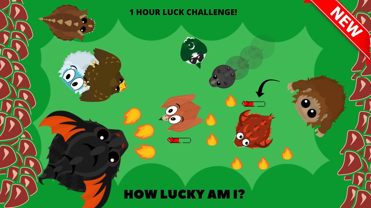 MOPE.IO 1 HOUR LUCK CHALLENGE! RARE ANIMALS CHALLENGE! How Lucky Am I?