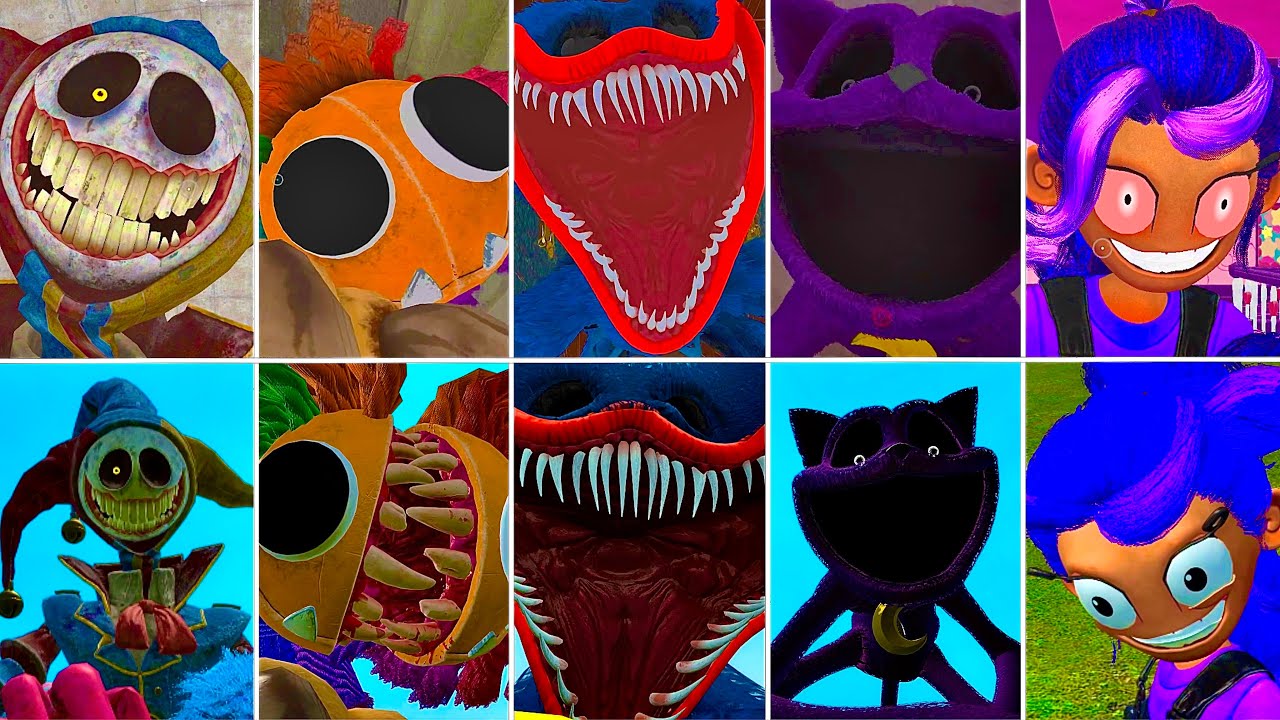 Poppy Playtime Chapter 1,2,3,4,5: All ORIGINAL Jumpscares VS GMOD Jumpscares (Showcase)