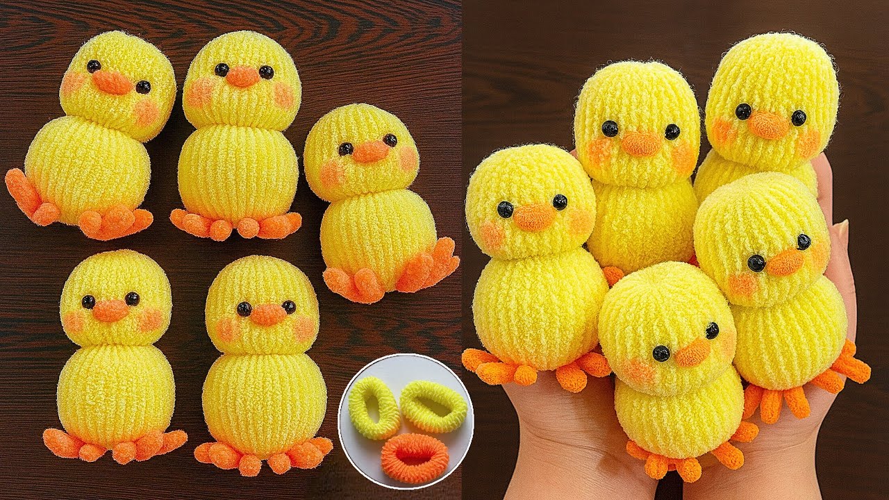 chick keychain From hairRubber Band / Easy Steps / Diy
