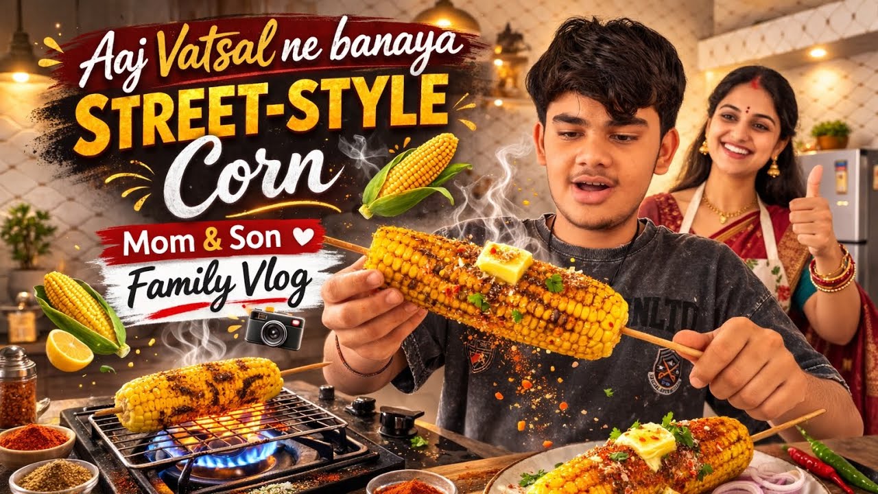Aaj Vatsal ne banaya street-style corn 🌽 | Family Vlog #Mom & Son Family Vlog