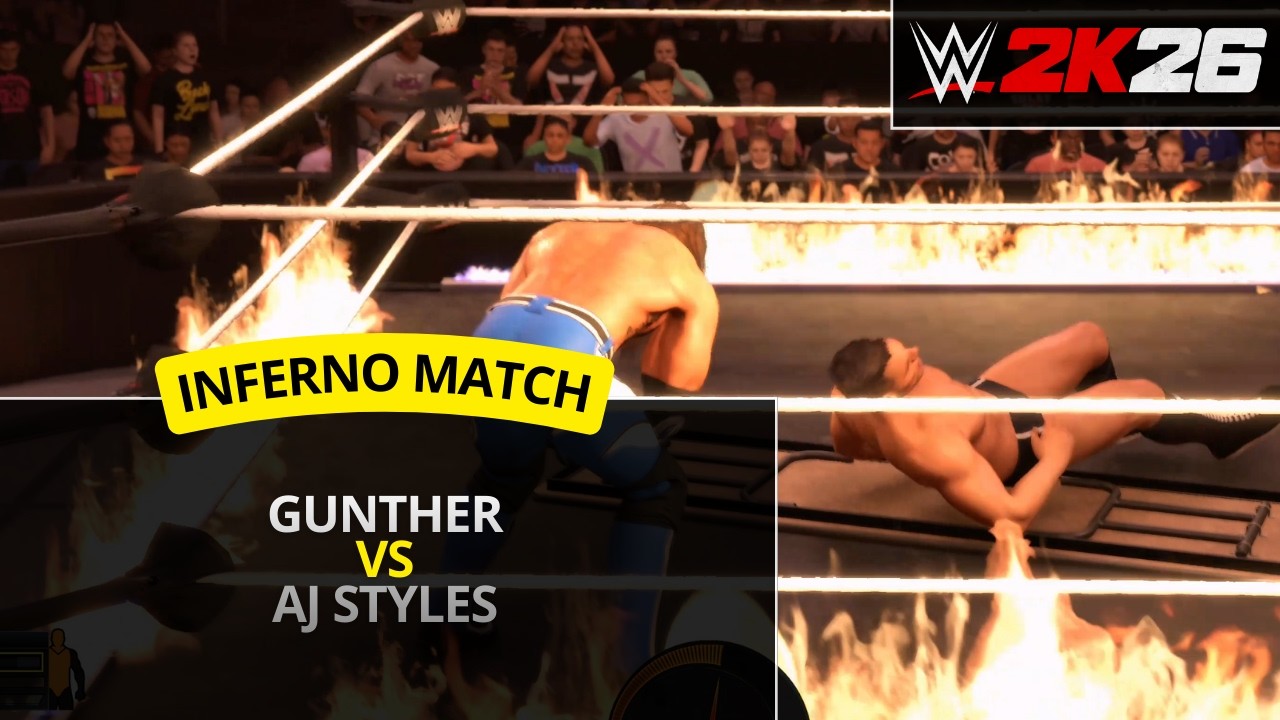 WWE 2K26 – Гюнтер против Эй Джей Стайлза (матч «Адское пламя»)