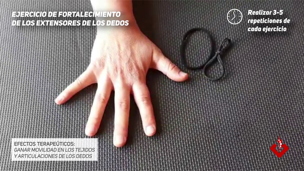 FISIOTERAPIA EN CASA:  Ejercicio de fortalecimiento de los extensores de los dedos