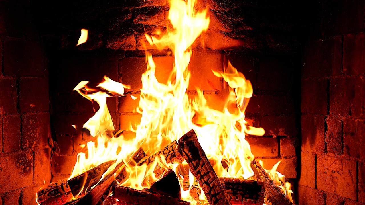 Cozy Fireplace 4K (12 HOURS). Fireplace with Crackling Fire Sounds. Fireplace Ambience