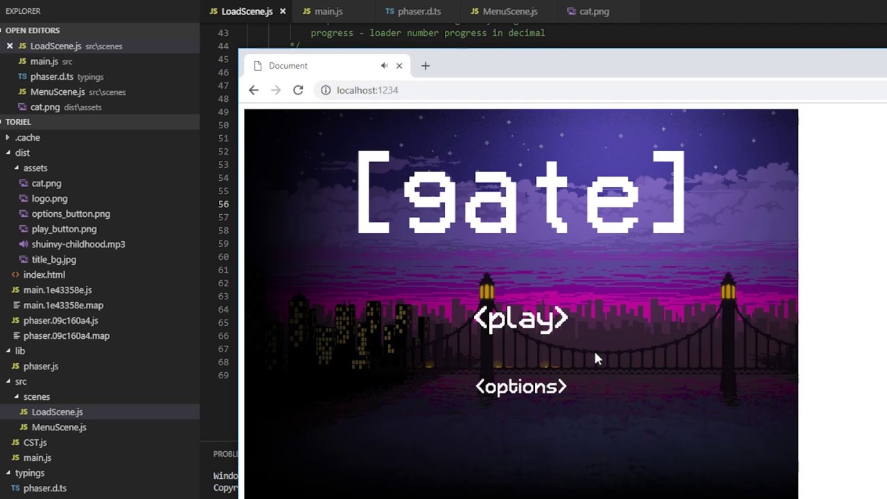 Phaser 3 Game Tutorial - 03 - Making a Menu Screen n Loading Images Sprites Audio