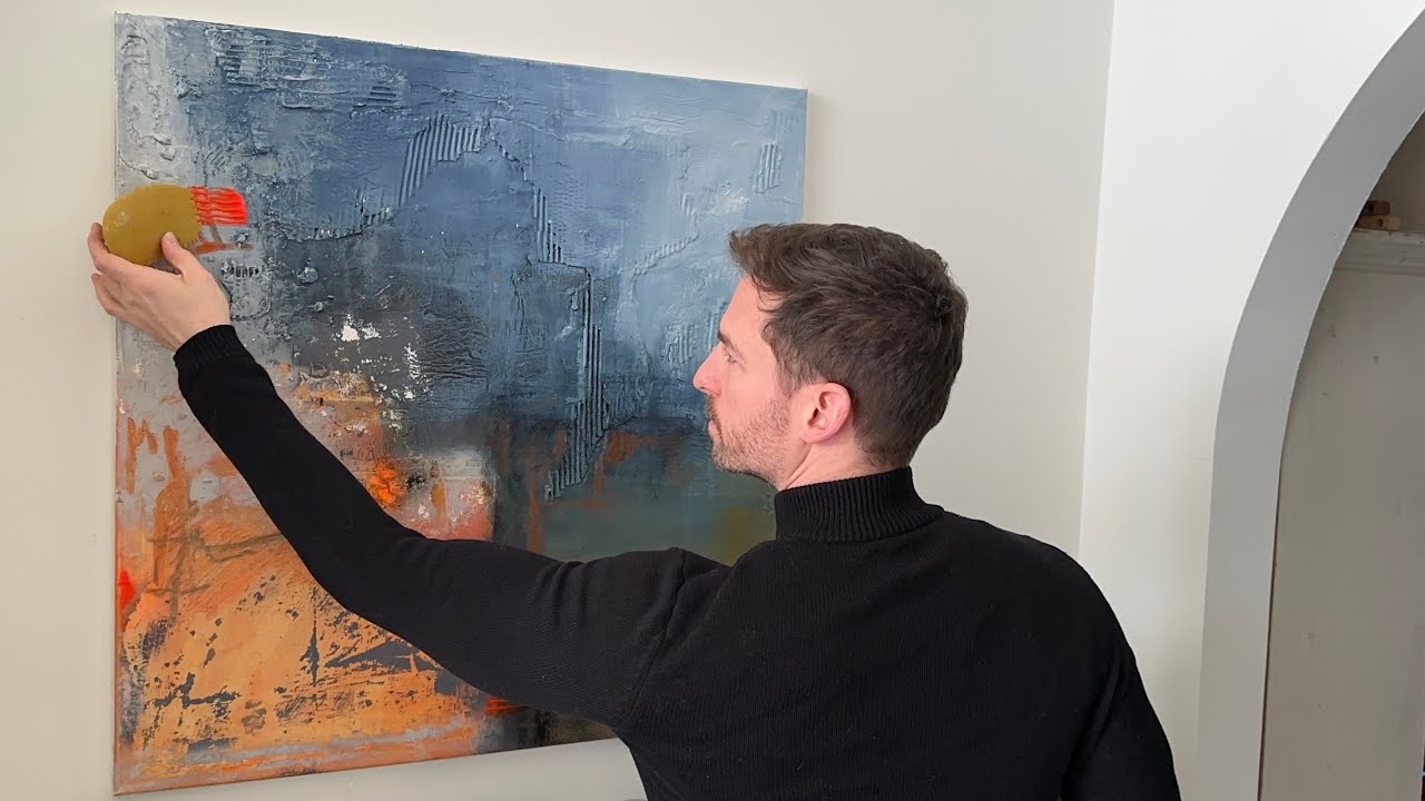 Abstrakte moderne Acrylmalerei auf Leinwand | Strukturen 3D Effekte erzeugen | abstract painting
