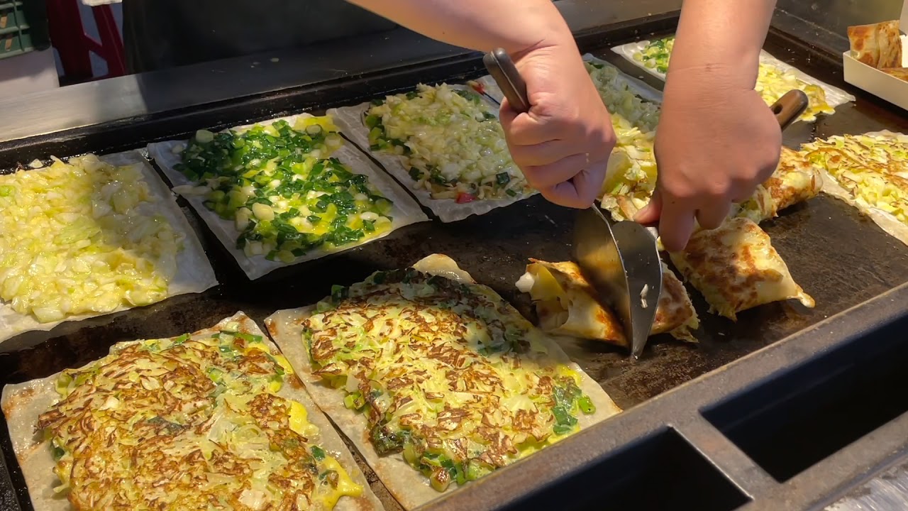 Тайваньская уличная еда | Китайский овощной омлет. #Streetfood #food #taiwanfood #omelette