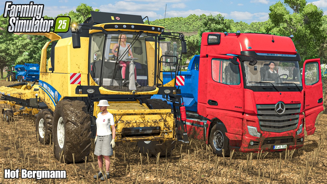 Sunflower Harvesting & Organic Manure Spreading | HOF BERGMANN | Farming Simulator 25