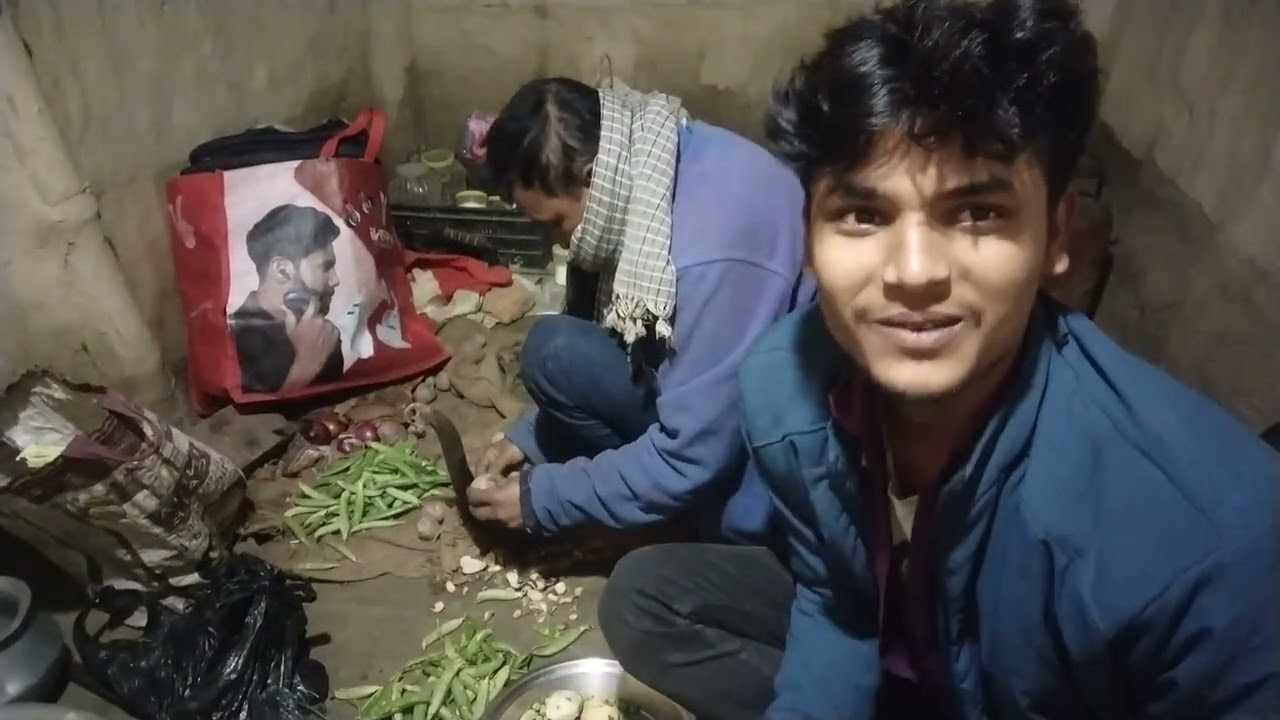 Uncle ke sath  matar aalu cooking video 