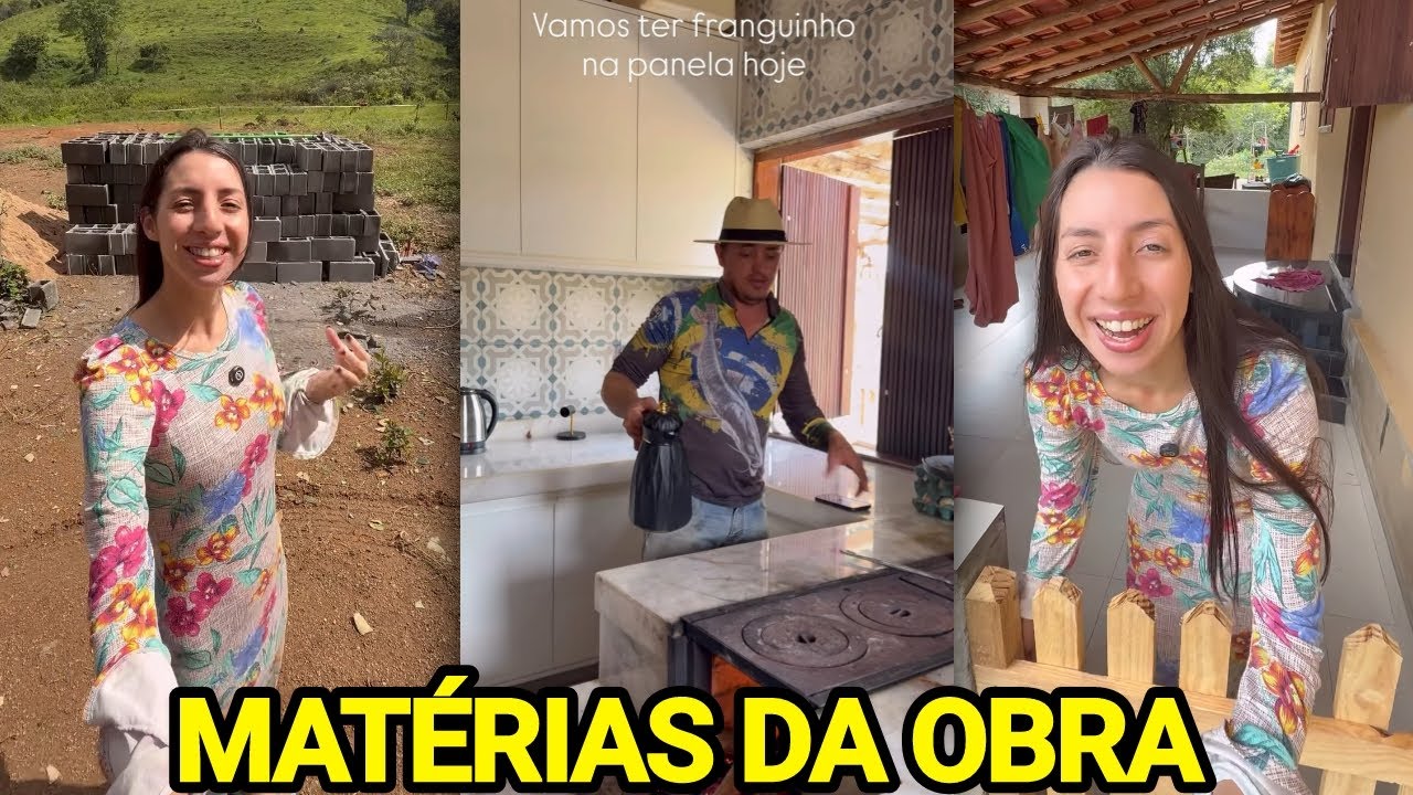 SARA KELLEN MOSTRA OS MATERIAIS DA OBRA CHEGANDO E SE ASSUSTA COM A SITUAÇÃO DA COZINHA