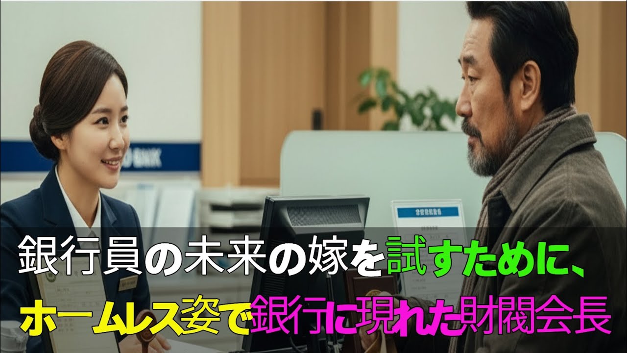 未来の嫁を試すためホームレス姿で銀行へ行った財閥会長…｜老後の実話・感動ストーリー