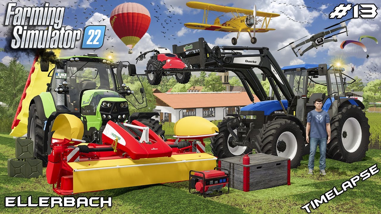 Осмотр травяных полей с помощью дрона DJI и @kedex | Ellerbach | Farming Simulator 22 | Эпизод 13
