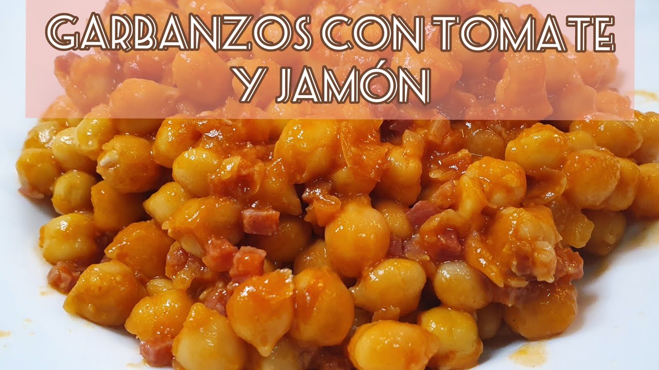 Garbanzos con tomate y jamón. UNA DELICIA