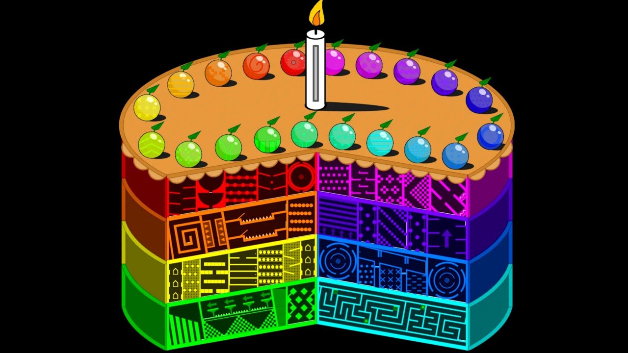 The Rainbow CheeseCake Race! - Marble Race In Algodoo