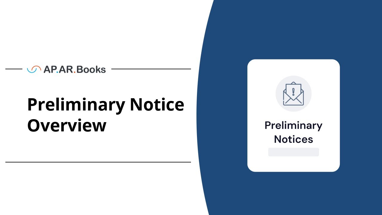 Preliminary Notice Overview | APARBooks Tutorial