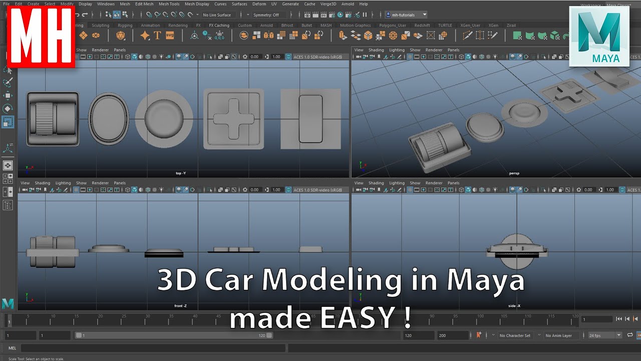 3D Car Modeling in Maya 2020 made Easy ! Part #12