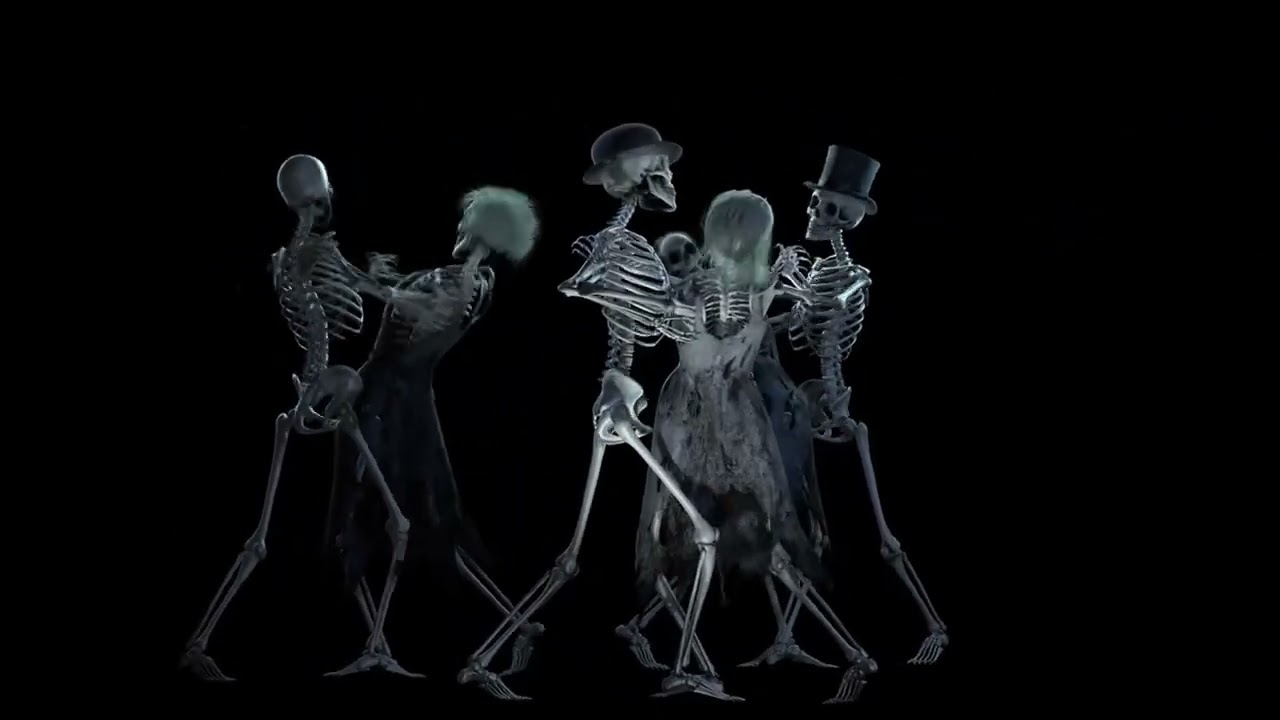 Dancing Skeleton Halloween Window Projection Loop | Spooky Animated Halloween Display 2025 💀🎃