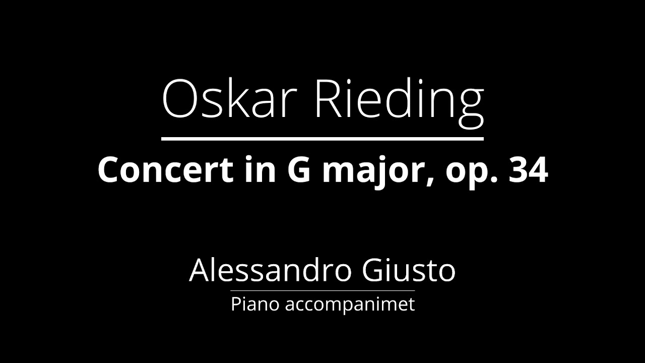 O. RIEDING, Concert in G major op. 34 | Piano accompaniment