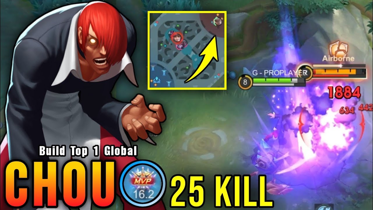 25 Kills!! Offlaner Chou Carry The Game!! - Build Top 1 Global Chou ~ MLBB