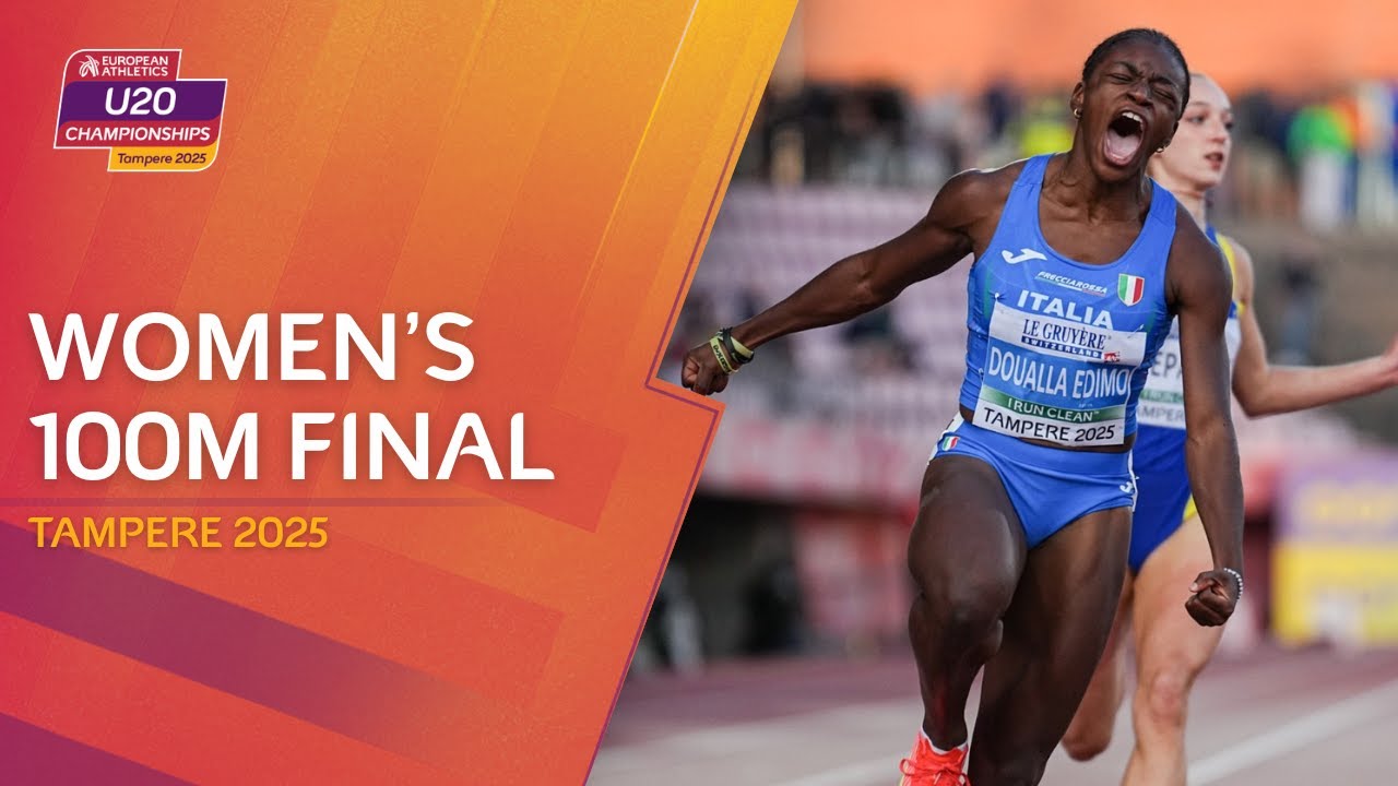 15-year-old STORMS to U20 100m gold! ⚡ Women's 100m final replay | Tampere 2025
