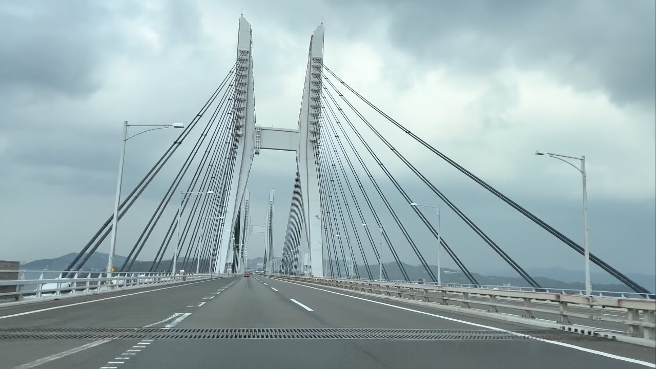 【4K HDR】前面展望・瀬戸大橋 与島PA→児島IC