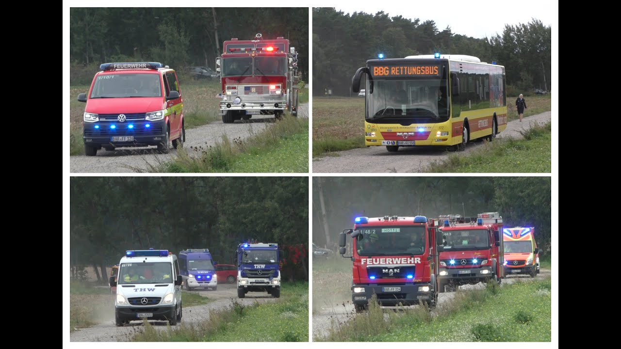 [20 Verletzte nach Flugzeugabsturz] Einsatzfahrten zur Einsatzübung der Jugendfeuerwehr Bernau