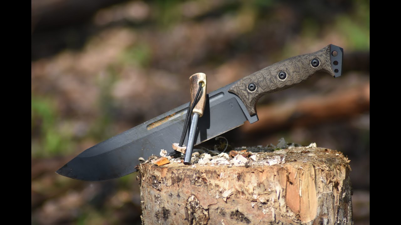 Test noża survivalowego od Bocian custom knives ABRAMS.