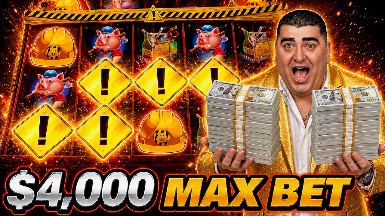 OMG I DID THE IMPOSSIBLE AGAIN - $4,000 Max Bet Bonus On Huff N Puff  #trending
