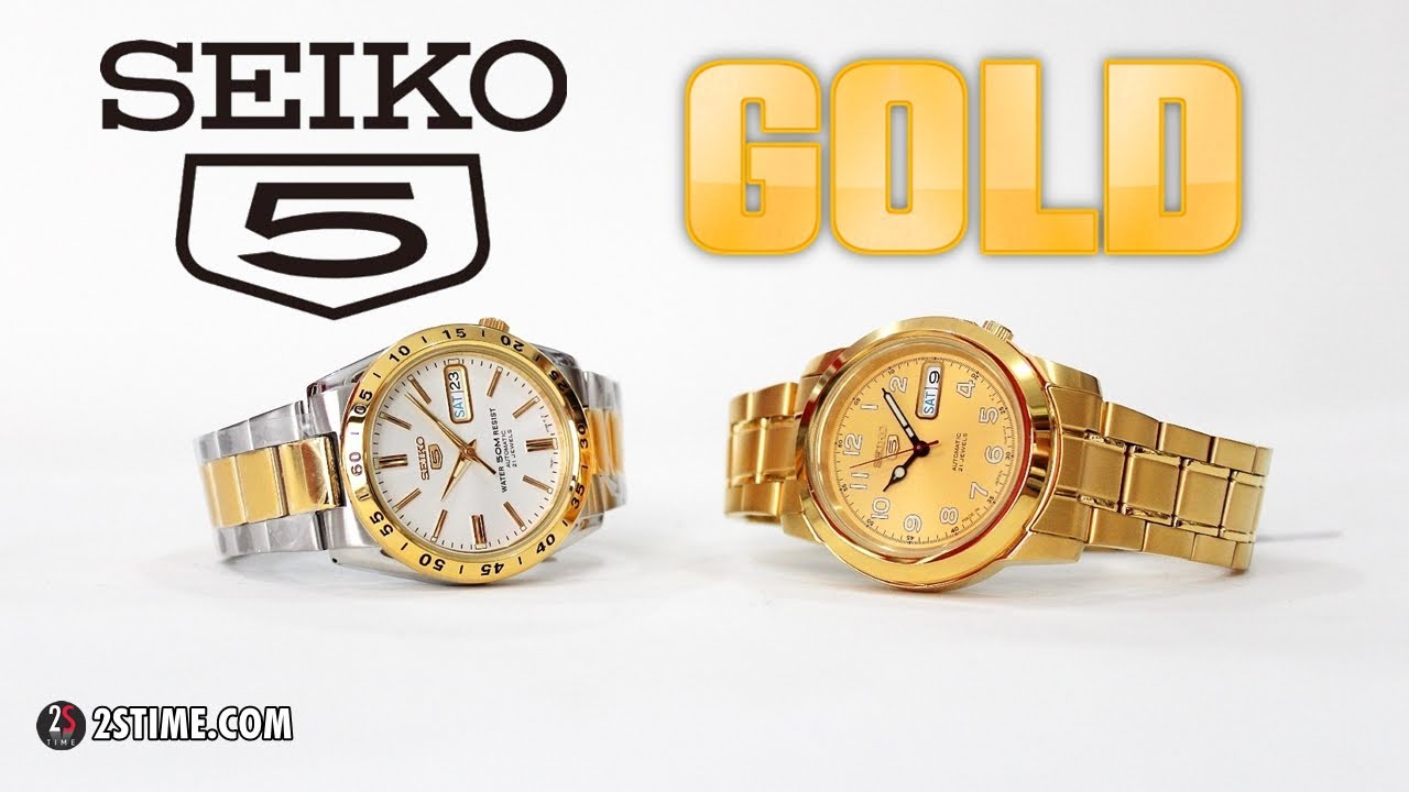 SEIKO 5 Gold SNKE04K1 and SNKK38J1 Automatic Watch