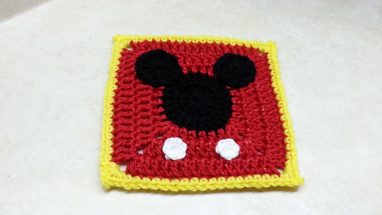 How to Crochet a Granny Square - Mickey Mouse Granny Square Tutorial