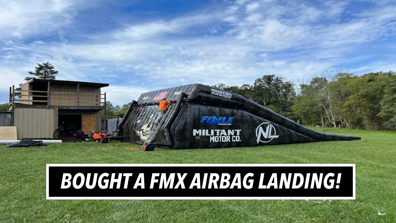 BOUGHT A MASSIVE FMX AIRBAG LANDING FOR DIRTBIKES!!