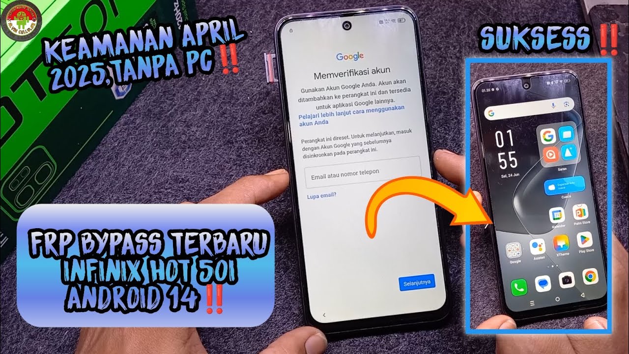 FRP BYPASS TERBARU INFINIX HOT 50i ANDROID 14,KEAMANAN APRIL 2025,TANPA PC‼️