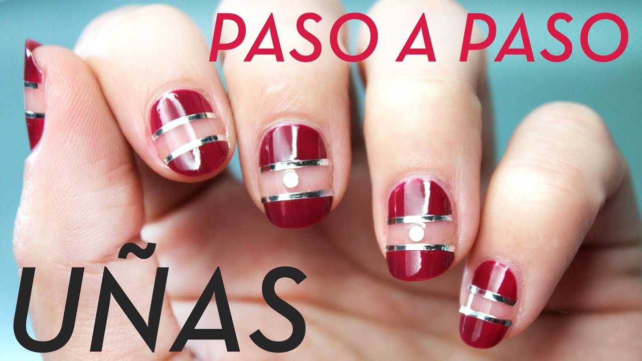 PINTA TUS UÑAS PASO A PASO COLOR BURDEOS | TÉCNICA NEGATIVE SPACE FÁCIL Y RÁPIDO