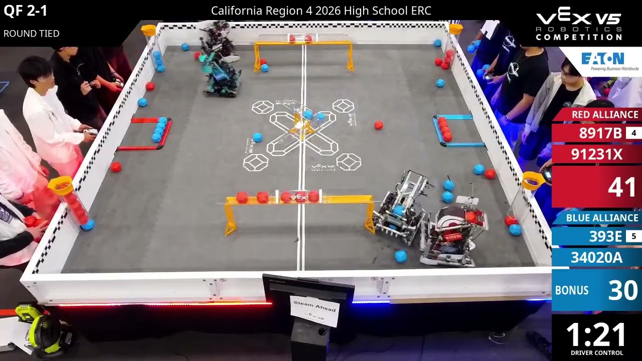 California 4 Regionals : Division 1 - QF #2-1 - 8917B & 91231X vs 393E & 34020A - Auton + Driver