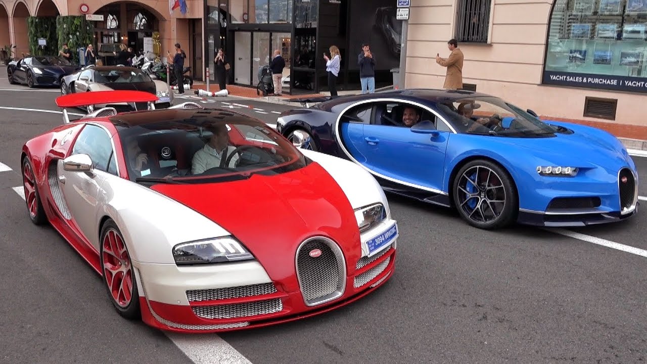 INVASION DE BUGATTI À MONACO !! 😱 Mistral, Chiron et Veyron … 