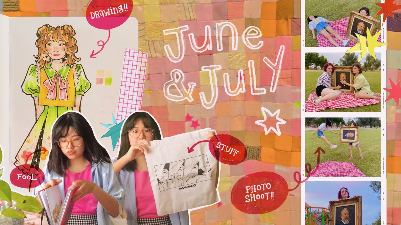 june & july moments!! photoshoot w/ fools, drawing (as per usual), a little chaos: a vlog.