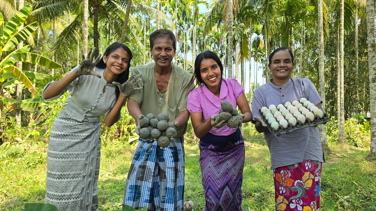 Baking duck eggs/ ဘဲဥရွံ့မီးဖုတ်အုန်းနို့ချက် ဘဲဥနံ့မွှေးမွှေးလေးနဲ့စားကောင်းတယ်