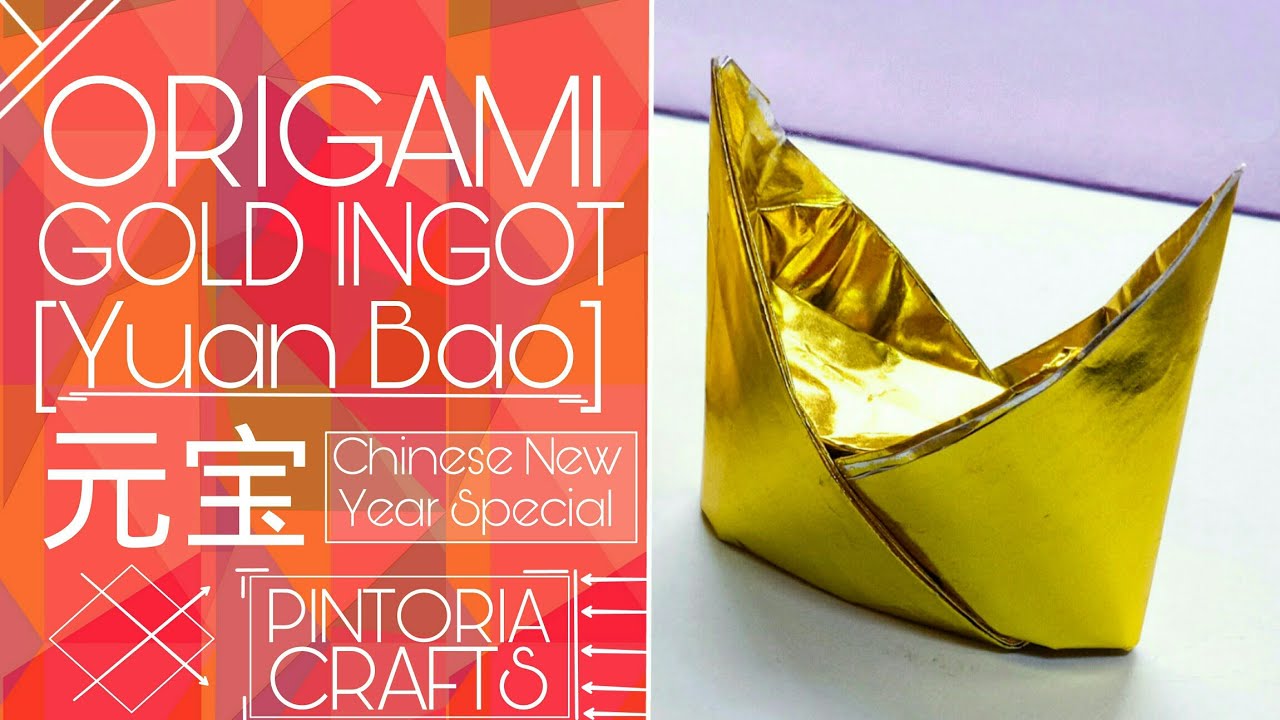 Origami Gold Ingot Tutorial | Origami Yuan Bao(元宝) | Chinese New year Special | Paper Crafts |