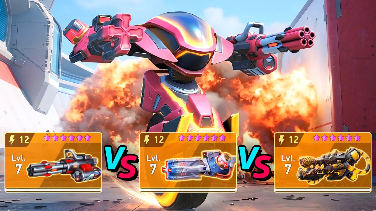 Versa 12 vs Minigun 12 vs Hellfire 12 - Killshot - Mech Arena