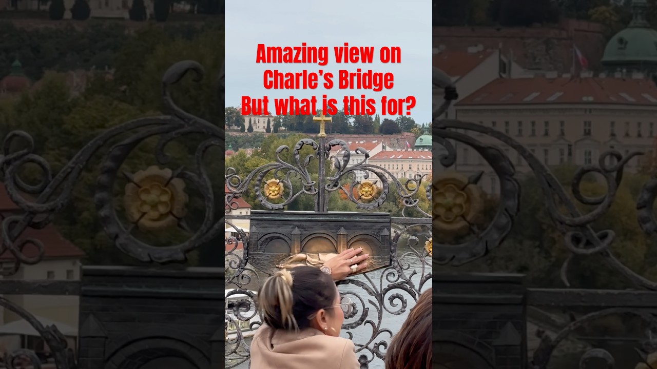 What is this for? Charle&rsquo;s bridge fortune telling? #prague #czech #charlesbridge #superstition