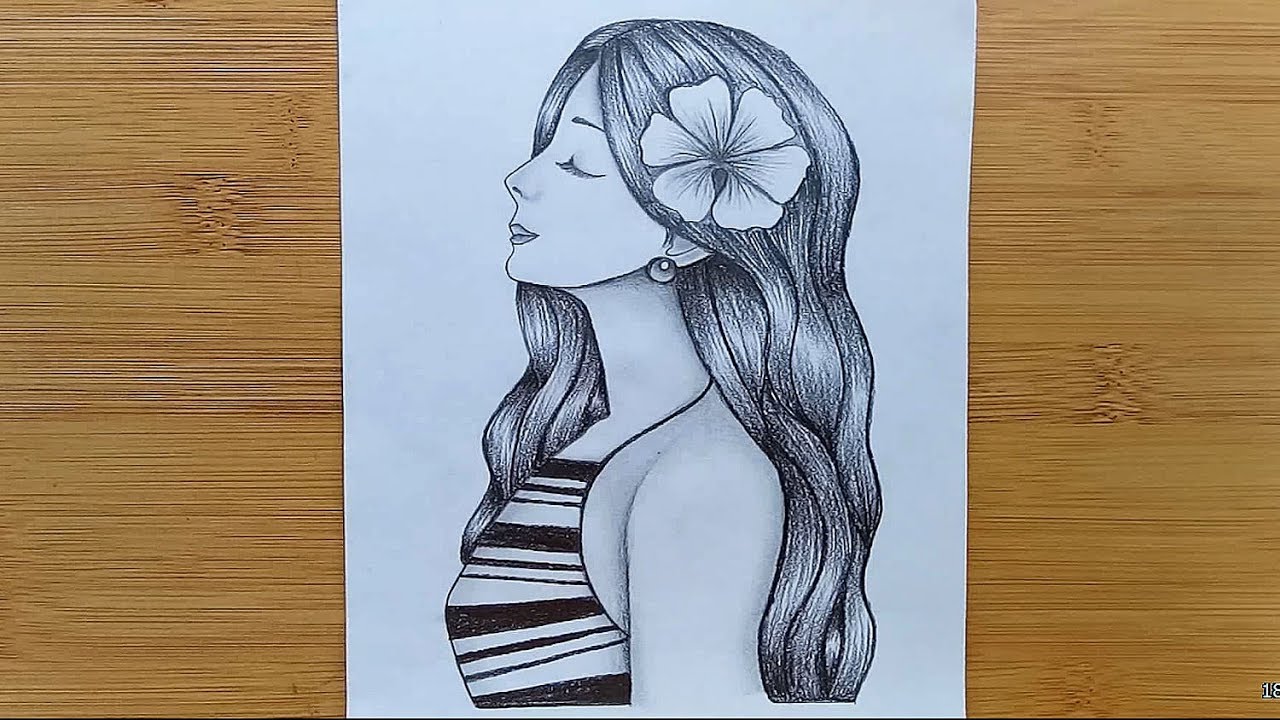 How to draw a Girl with pencil sketch step by step