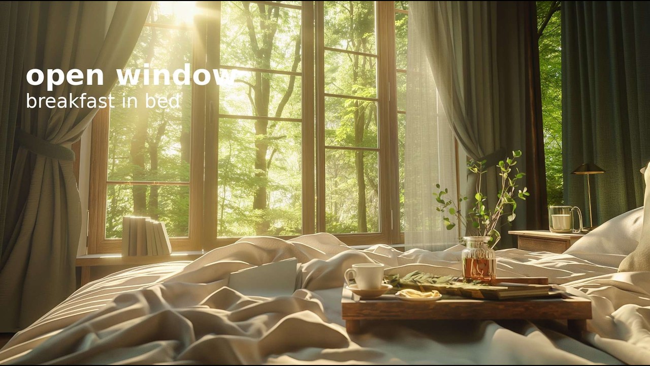 Open Window | Breakfast in Bed — Calm Morning Jazz & Soft Sunlight