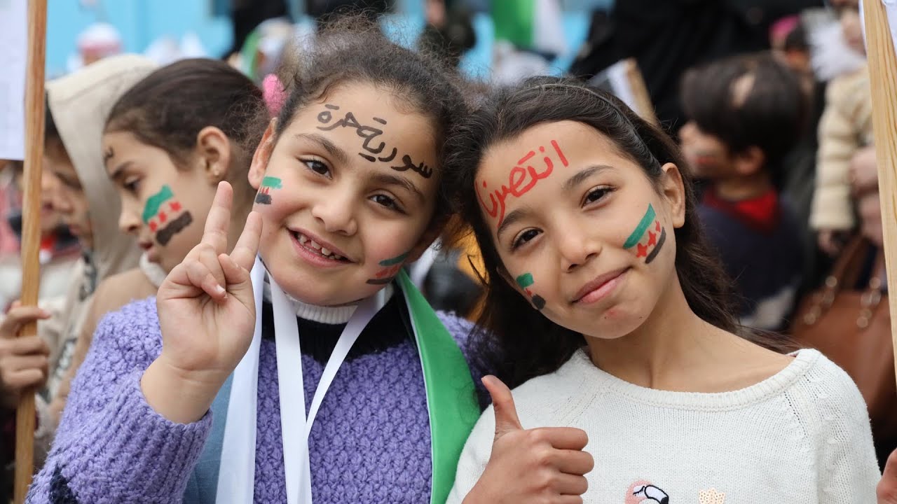 احتفالية تحرير سوريا في مدرسة السلام الأسترالية السوريةريف حلب الشمالي - اعزاز